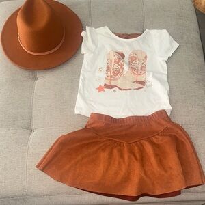 Cynthia Rowley White and Rust Kids Matching Set